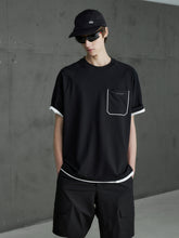 Men's Crewneck T-Shirt with Contrast Patch Pocket